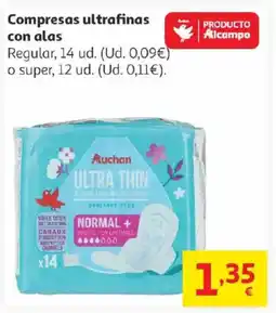 Alcampo AUCHAN Compresas ultrafinas con alas oferta