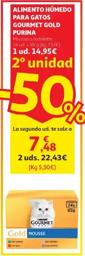 Alcampo PURINA Alimento húmedo para gatos gourmet gold oferta