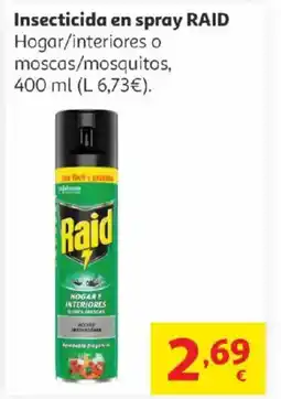 Alcampo RAID Insecticida en spray Hogar/interiores o moscas/mosquitos oferta