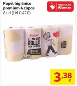 Alcampo AUCHAN Papel higiénico premium 4 capas oferta