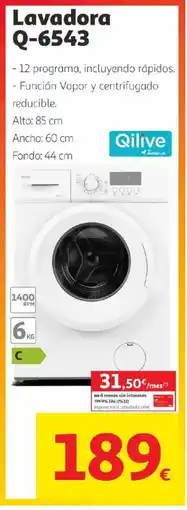Alcampo QILIVE Lavadora Q-6543 oferta