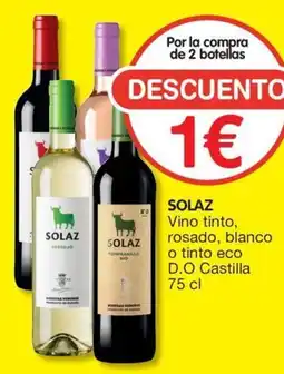 CashDiplo SOLAZ Vino tinto, rosado, blanco o tinto eco D.O Castilla oferta