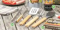 Alcampo Gardenstar Accesorios para barbacoa de acero inoxidable con mango de madera oferta