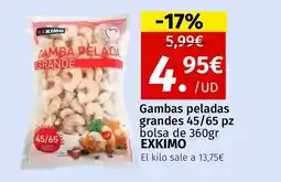 Maskom Supermercados EXKIMO Gambas peladas grandes 45/65 pz oferta
