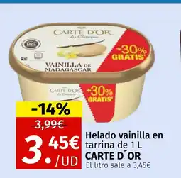 Maskom Supermercados CARTE D'OR Helado vainilla en tarrina oferta