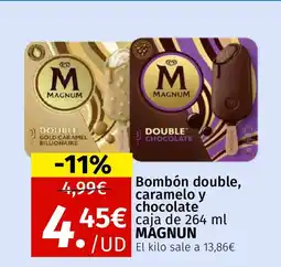 Maskom Supermercados MAGNUM Bombón double, caramelo y chocolate oferta