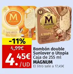 Maskom Supermercados MAGNUM Bombón double Sunlover o Utopia oferta