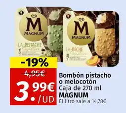 Maskom Supermercados MAGNUM Bombón pistacho o melocotón oferta