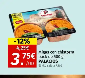 Maskom Supermercados PALACIOS Migas con chistorra oferta