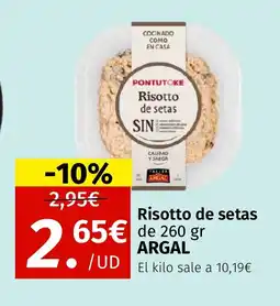 Maskom Supermercados ARGAL Risotto de setas oferta