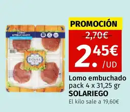 Maskom Supermercados SOLARIEGO Lomo embuchado oferta