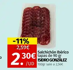 Maskom Supermercados ISIDRO GONZALEZ Salchichón Ibérico oferta