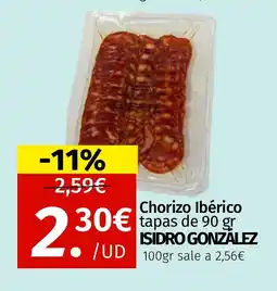 Maskom Supermercados ISIDRO GONZALEZ Chorizo Ibérico oferta