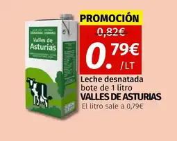 Maskom Supermercados VALLES DE ASTURIAS Leche desnatada oferta