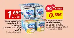 Maskom Supermercados YAOS Yogur griego de stracciatella o de mango oferta