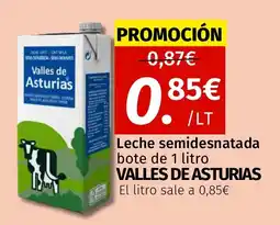 Maskom Supermercados VALLES DE ASTURIAS Leche semidesnatada oferta