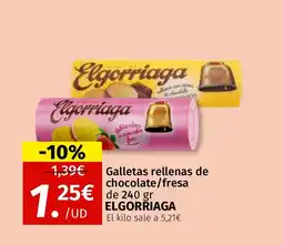 Maskom Supermercados ELGORRIAGA Galletas rellenas de chocolate/fresa oferta
