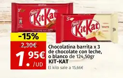Maskom Supermercados KIT-KAT Chocolatina barrita x 3 de chocolate con leche oferta