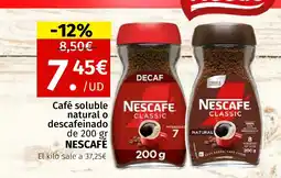 Maskom Supermercados NESCAFÉCafé soluble natural o descafeinado oferta