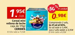 Maskom Supermercados CERIDES Cereal mini relleno de leche oferta