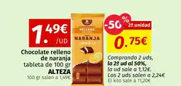Maskom Supermercados ALTEZA Chocolate relleno de naranja tableta oferta