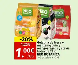 Maskom Supermercados NEO BOTANICA Gelatina de fresa y manzana/piña y mango/regaliz y stevia oferta
