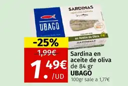 Maskom Supermercados UBAGO Sardina en aceite de oliva oferta
