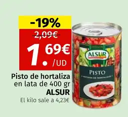 Maskom Supermercados ALSUR Pisto de hortaliza oferta