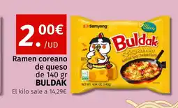 Maskom Supermercados BULDAK Ramen coreano de queso oferta