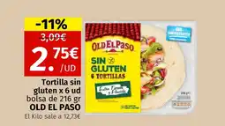 Maskom Supermercados OLD EL PASO Tortilla sin gluten x 6 ud oferta
