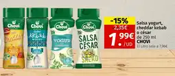 Maskom Supermercados CHOVI Salsa yogurt, cheddar kebab o césar oferta