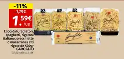 Maskom Supermercados GAROFALO Elicoidali, radiatori, spaghetti, rigatoni italiano, orecchiette o macarrones ziti rigate oferta