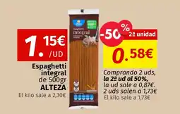 Maskom Supermercados ALTEZA Espaghetti integral oferta