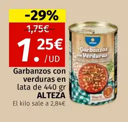 Maskom Supermercados ALTEZA Garbanzos con verduras en lata oferta