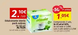 Maskom Supermercados ALTEZA Edulcorante stevia pack sobres oferta