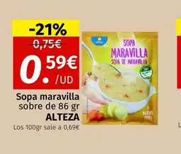 Maskom Supermercados ALTEZA Sopa maravilla sobre oferta