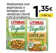 Litoral - garbanzos con espinacas o lentejas con verduras