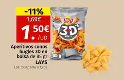 Maskom Supermercados LAYS Aperitivos conos bugles 3D en bolsa oferta