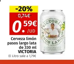 Maskom Supermercados VICTORIA Cerveza limón pasos largo lata oferta