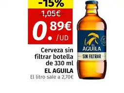 Maskom Supermercados EL AGUILA Cerveza sin filtrar botella oferta