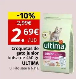 Maskom Supermercados ULTIMA Croquetas de gato junior oferta
