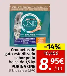 Maskom Supermercados PURINA ONE Croquetas de gato esterilizado sabor pollo oferta