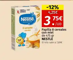 Maskom Supermercados NESTLE Papilla 8 cereales con miel oferta