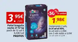 Maskom Supermercados PASITOS Pañal braguita noche oferta