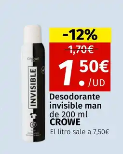 Maskom Supermercados CROWE Desodorante invisible man oferta