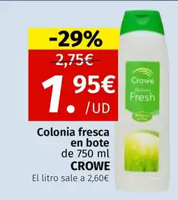Maskom Supermercados CROWE Colonia fresca en bote oferta