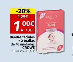 Maskom Supermercados CROWE Bandas faciales + 2 toallas de 16 unidades oferta