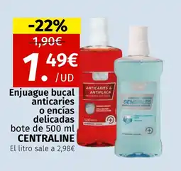 Maskom Supermercados CENTRALINE Enjuague bucal anticaries o encías delicadas oferta