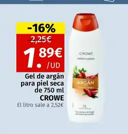 Maskom Supermercados CROWE Gel de argán para piel seca oferta