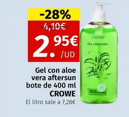 Maskom Supermercados CROWE Gel con aloe vera aftersun bote oferta